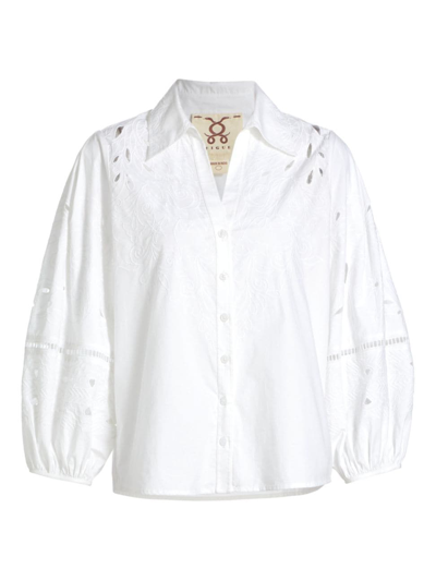 Shop Figue Women's Sharon Cotton Eyelet Top In Clean White