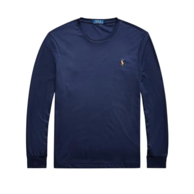 Shop Ralph Lauren Menswear Lscncmslm2-long Sleeve T-shirt In Blue