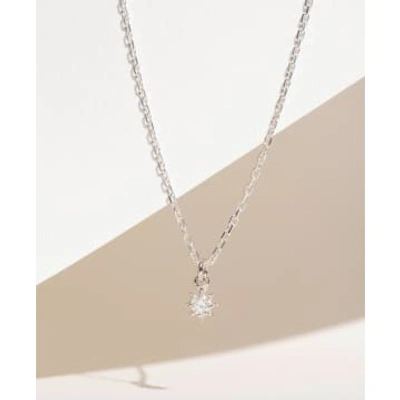 Shop Zoe And Morgan Stella Silver White Zircon Necklace In Metallic