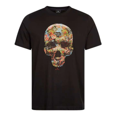 Shop Paul Smith Skull Sticker T-shirt In Black