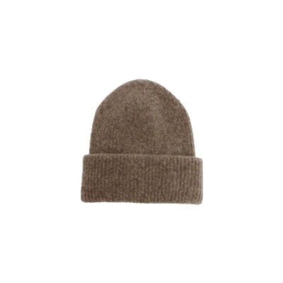 Shop Black Colour Ginger Rib Hat In Grey