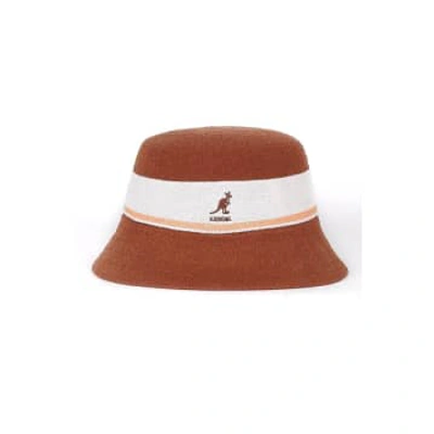 Shop Kangol Bermuda Stripe Bucket Hat Mahogany