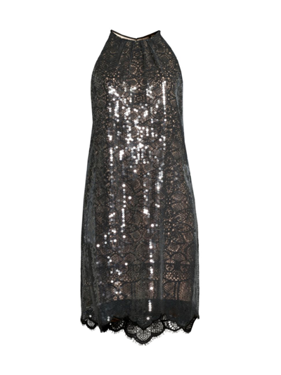 Shop Kobi Halperin Women's Maya Sequined Lace Sheath Dress In Black