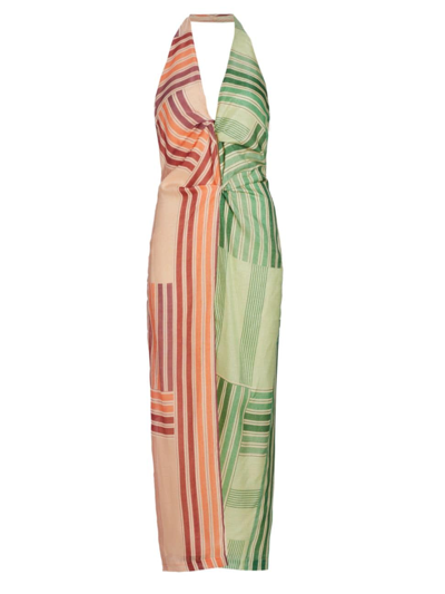 Shop Sir Women's Reflexión Marisol Twisted Silk & Wool Maxi Dress In Multi Stripe