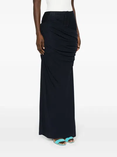 Christopher Esber Wrapped Denim Column Skirt In Ink In Blue
