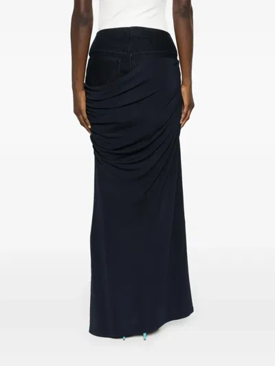 Christopher Esber Wrapped Denim Column Skirt In Ink In Blue