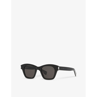 Saint Laurent Womens Black Sl592 Square-frame Acetate Sunglasses In Black