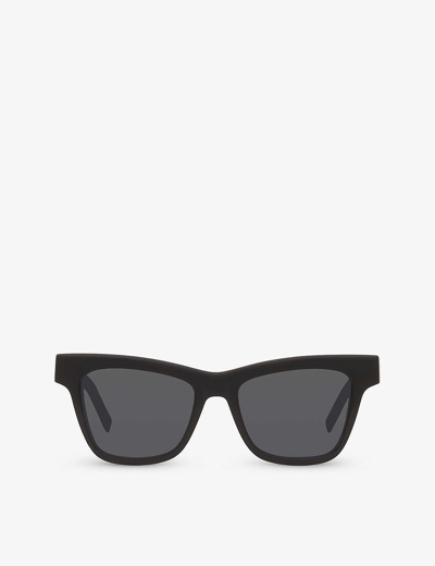 Shop Saint Laurent Women's Ys000436 Rectangle-frame Acetate Sunglasses