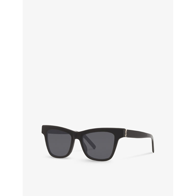 Shop Saint Laurent Women's Ys000436 Rectangle-frame Acetate Sunglasses