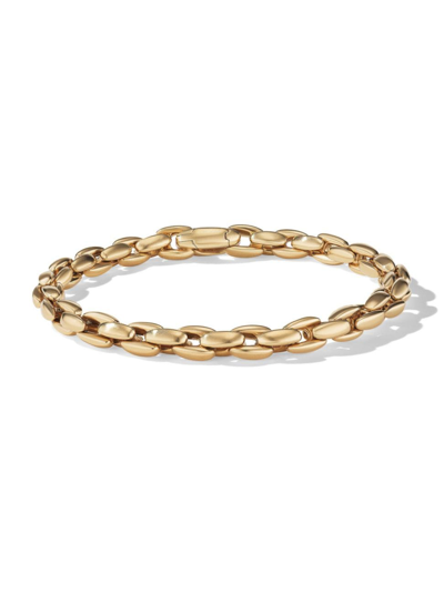 Shop David Yurman Men's Elongated Box Chain Bracelet In 18k Yellow Gold