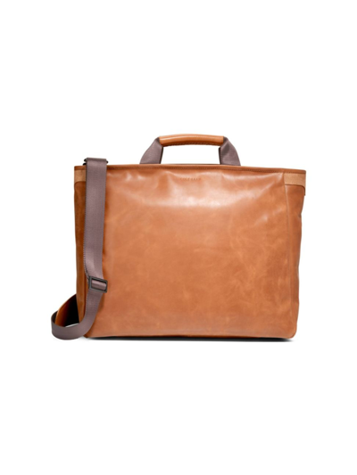 Shop Cole Haan Men's American Classics Leather Tote Bag In Pecan