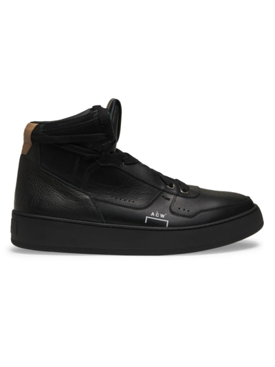 Shop A-cold-wall* Men's Luol Leather High-top Sneakers In Black