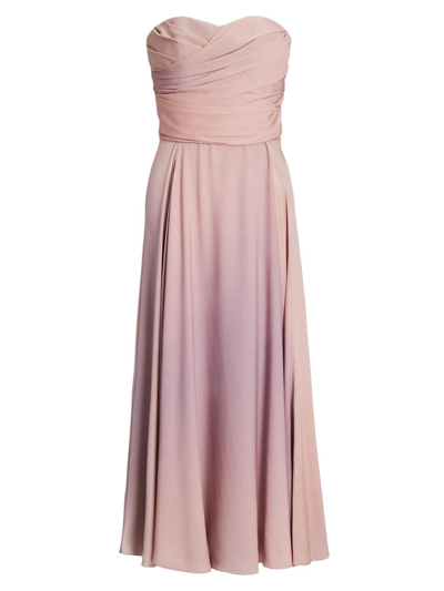 Shop Ralph Lauren Women's Leanne Silk Ombré Midi-dress In Mauve Multi
