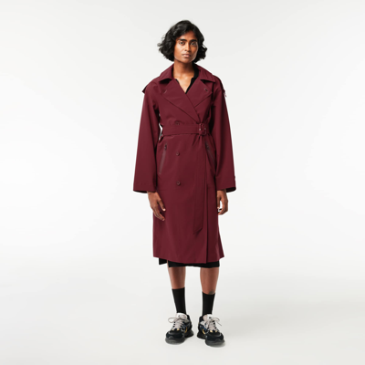 Lacoste Women's Oversized Trench Coat - 44 In Red | ModeSens