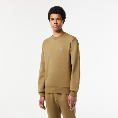 Shop Lacoste Men's Brushed Fleece Sweatshirt - M - 4 In Brown