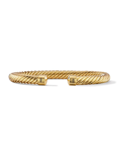 Shop David Yurman Men's Cable Cuff Bracelet In 18k Yellow Gold