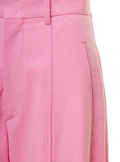 Shop Isabel Marant Sopiaeva' Baby Pink Palazzo Pants With Belt Loops In Viscose And Cotton