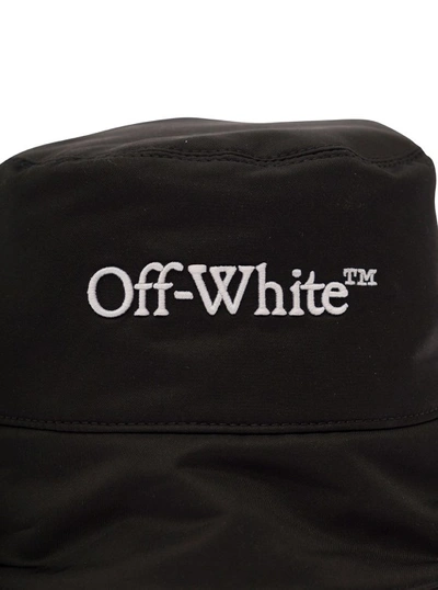 Shop Off-white Bookish Nyl Bucket Hat Black White