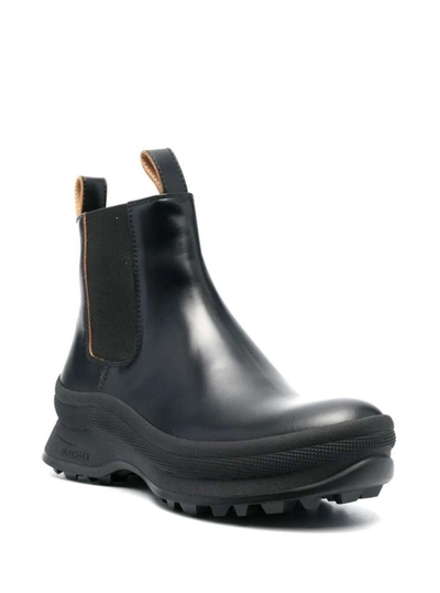 Shop Jil Sander Black Chelsea Boots In Cow Leather
