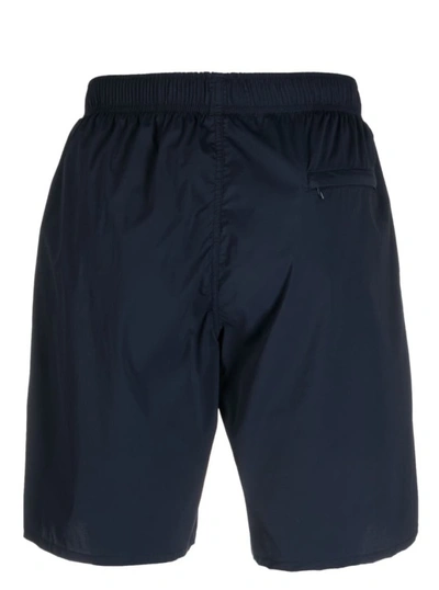 Shop Jil Sander Blue Shorts With Logo In Polyamide In Black
