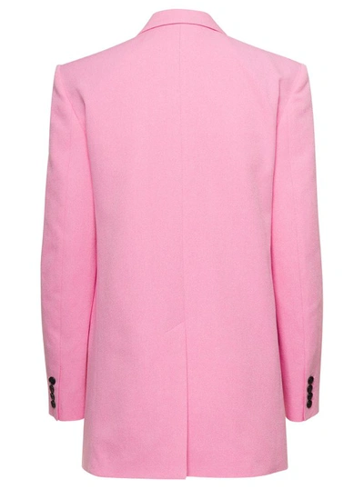 Shop Isabel Marant Pink Doule-breasted Nevim Jacket In Cotton Blend