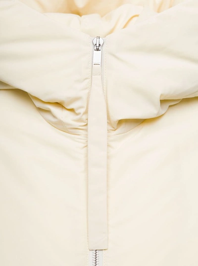 Jil Sander Short Down Jacket In Habotai Silk Blend In Neutrals