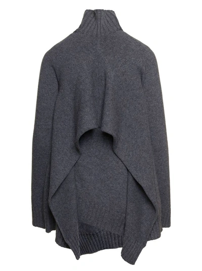Shop Jil Sander Grey Two-piece Sweater With High-neck In Wool