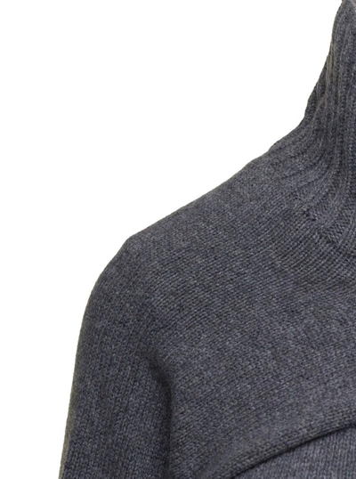 Shop Jil Sander Grey Two-piece Sweater With High-neck In Wool