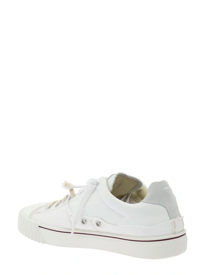 Shop Maison Margiela White New Evolution Lace-up Sneakers In Leather