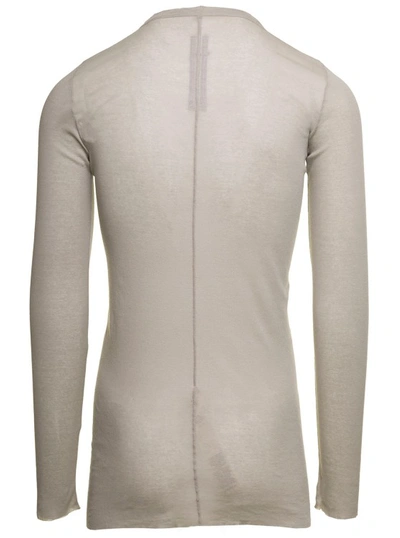 Shop Rick Owens Grey Long-sleeve T-shirt In Semi-sheer Cotton