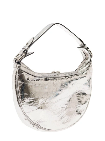 Shop Versace Hobo' Silver Hand Bag With Medusa Detail In Laminated Leather In White