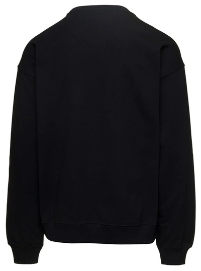 Shop Versace Black Crewneck Sweatshirt With Medusa Print In Cotton