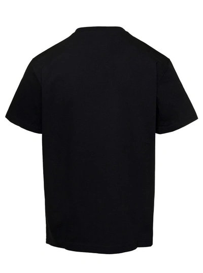 Shop Dsquared2 Black Crewneck T-shirt With Cntrasting Dsq2 Print In Cotton