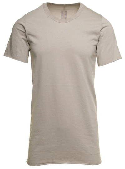 Shop Rick Owens Long Grey Crewneck T-shirt In Cotton
