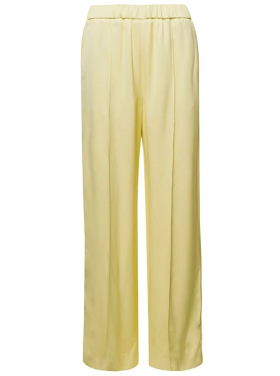 Shop Jil Sander Yellow High Wasited Trousers In Viscose In Neutrals