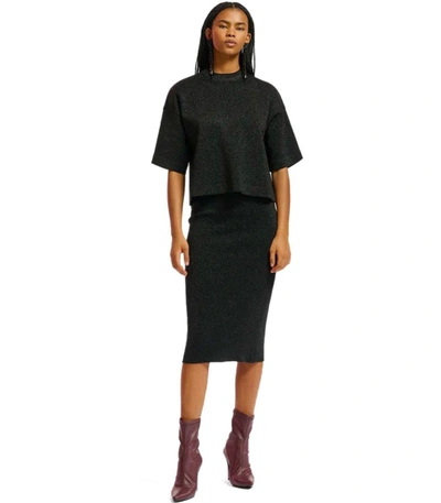 Shop Essentiel Antwerp Elevate Black Midi Skirt