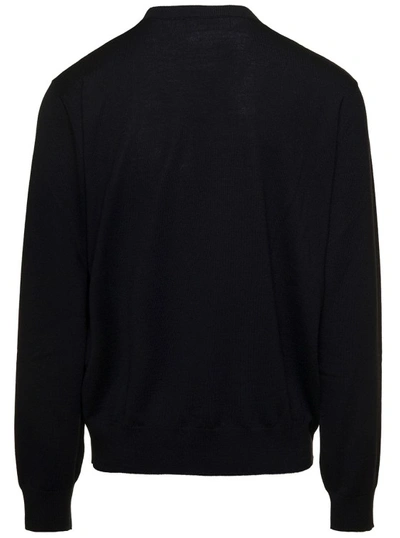 Shop Dsquared2 Black Crewneck Sweatshirt With ' Icon' Print In Cotton