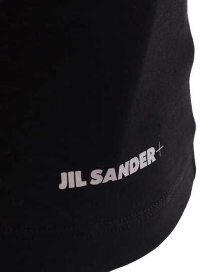 Shop Jil Sander Black Crewneck Sleeveless Top In Cotton