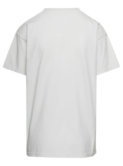 Shop Maison Margiela White T-shirt With Printed Logo On The Front In Cotton