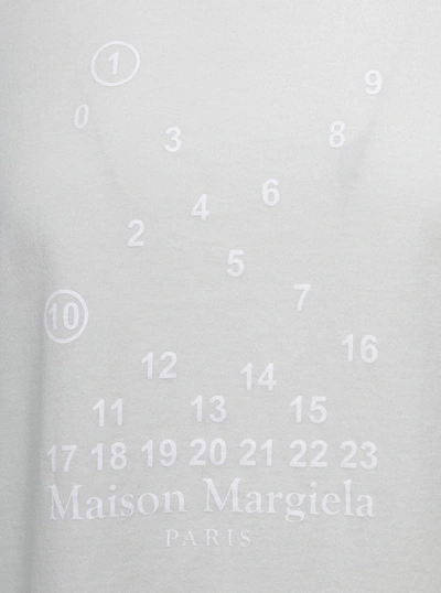 Shop Maison Margiela White T-shirt With Printed Logo On The Front In Cotton