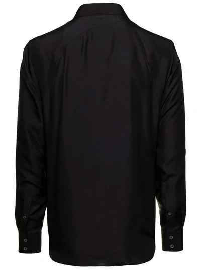 Shop Alexander Mcqueen Black Long Sleeved Shirt With Harness Detail In Silk