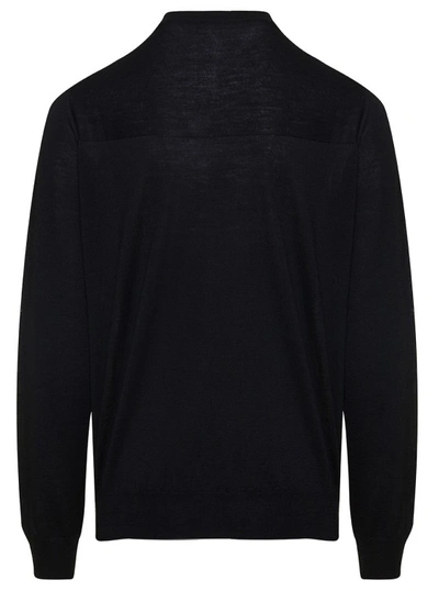 Shop Jil Sander Black Crewneck Sweater With Long Sleeves In Wool