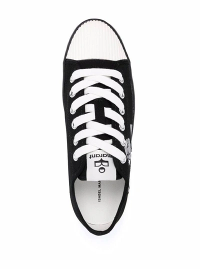 Shop Isabel Marant Binkoo Black Cotton Sneakers With Logo