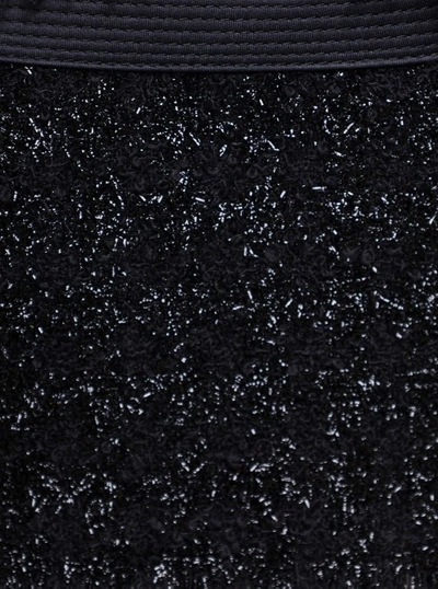 Shop Versace Black Lurex Top With Matching Web Detail In Wool Blend