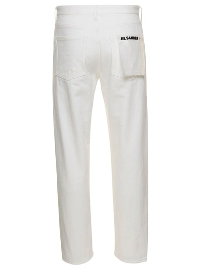 Shop Jil Sander White Straight-leg Jeans In Cotton Denim