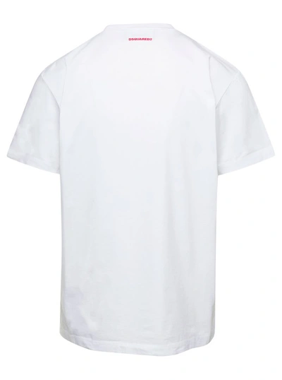 Shop Dsquared2 White Honda T-shirt With Logo Print On The Chest In Cotton