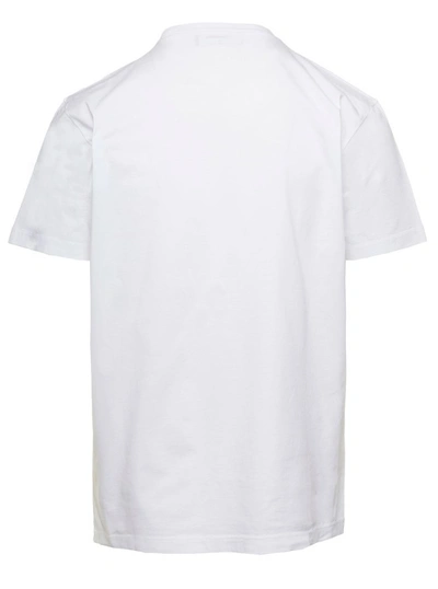 Shop Dsquared2 White T-shirt With Two-tone Maxi Logo Print In Cotton
