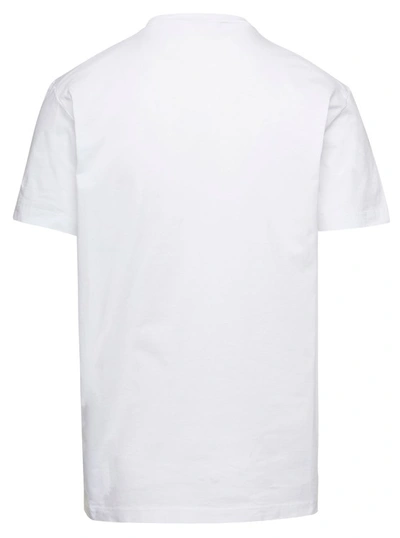 Shop Dsquared2 White Crew Neck T-shirt With D2 Surf Beach Logo On The Chest In Cotton