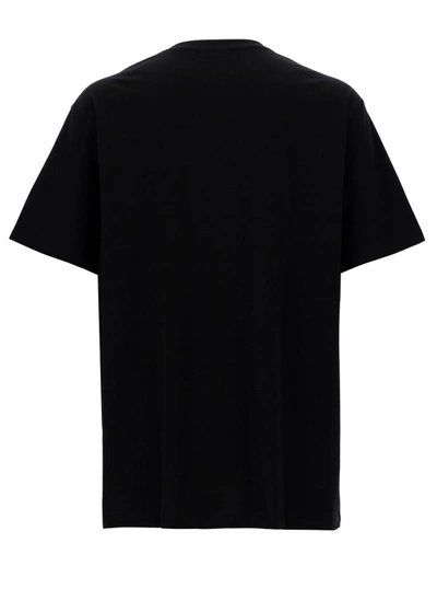 Shop Balmain Black Loose T-shirt With Contrasting Logo Print In Cotton