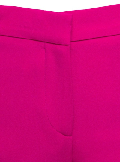 Shop Alexander Mcqueen Fuchsia Cigarette Pants With Welt Pocket In Viscose Blend In Pink